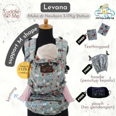 Cuddle Me Levana Neo Gendongan bayi SSC Newborn adjustable Grey