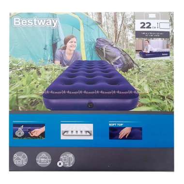 Bestway 22cm Comfort Single Kasur Angin Kasur Portabel Tiup Pompa Bludru Untuk 1 Orang Best Way Matt