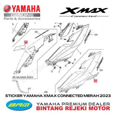 STICKER YAMAHA XMAX CONNECTED MERAH 2023