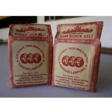 Kopi Lampung . kopi bubuk asli lampung cap tiga bola dunia 180 gram