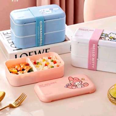 SET BEKAL SANRIO ORI / LUNCH BOX SET HELLO KITTY / SET KOTAK MAKAN MELODY CINNAMOROLL Cinnamoroll