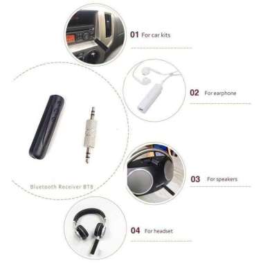 Vecosry AUX 3.5mm Bluetooth Audio Receiver BT8 Mixser M Soundcard Converter Kebel Listrik Kabel Panj