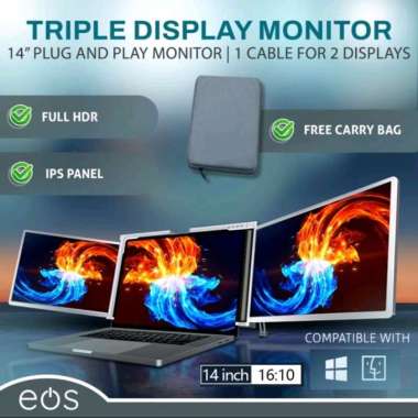 Triple monitor 1 kabel portable monitor full hd 1920 x 1080 14 inch 1 kabel