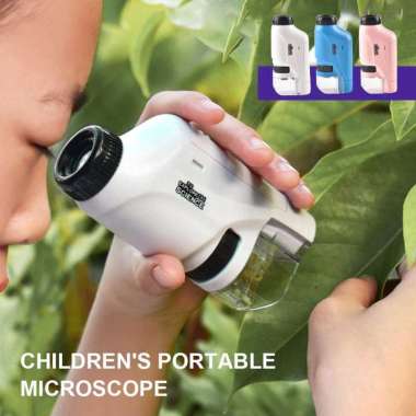 Linmora Mikroskop Mini Pocket Lab 60-120 Kali Magnification LZ8602 Mikroskop Jangka Besar Matematika