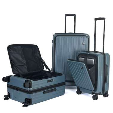 Navy Club Emerald Koper Hardcase PC - 4 Roda Putar TSA Lock - Koper Set Size 20+25+29 Inch Light Blu