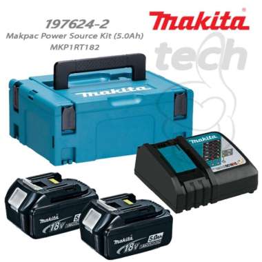 Paket Baterai Charger Battery Kit 18V Makita MKP1RT182 Makpac Power Source Kit 5.0Ah - Lithium-Ion