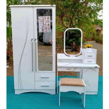 paket hemat lemari pakaian 2 pintu dan meja rias / lemari pakaian dan meja rias / set lemari pakaian