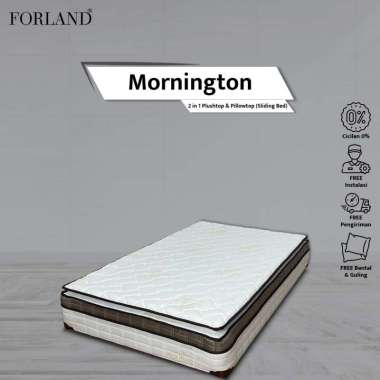 Forland Mornington Springbed 2 in 1 Plushtop & Pillowtop Sorong Saja 140 x 180 Putih Cokelat