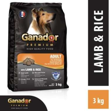 GANADOR ADULT LAMB & RICE PREMIUM DOG FOOD 3KG
