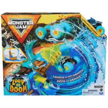 Mainan Mobil Monster Jam 1:64 Megalodon Loop of Doom Playset