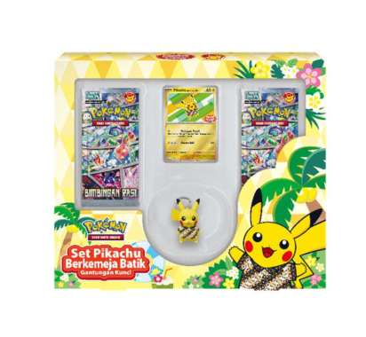 Pokemon TCG Bimbingan Rasi Set Pikachu Berkemeja Batik Keychain