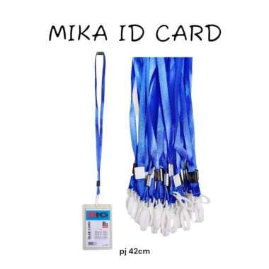[1SET] MIKA ID CARD/TALI ID CARD MURAH/GANTUNGAN CASE ID CARD BIRU