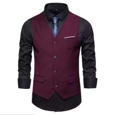 vest formal - rompi setelan dalaman jas pria / groomsmen wedding pria Putih S