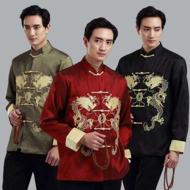 GS-16 S-3XL Atasan pria impor baju sangjit pria cheongsam pria