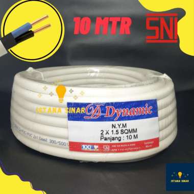 Kabel Listrik 2 x 1.5 mm 1 Roll 10 Meter Dynamic SNI kabel kawat 10 Mt Kabel tembaga Kabel kawat Kab