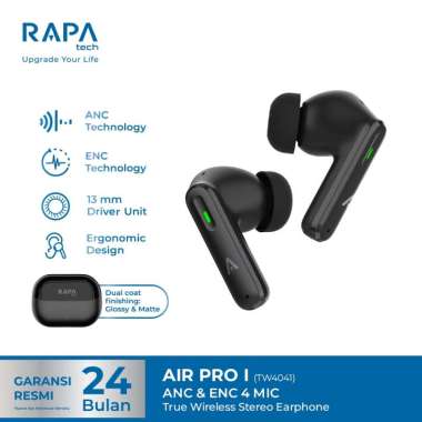 RAPAtech Air PRO TWS Bluetooth ANC and ENC Earbuds Noise Cancellation Headset Wireless Earphone Blue
