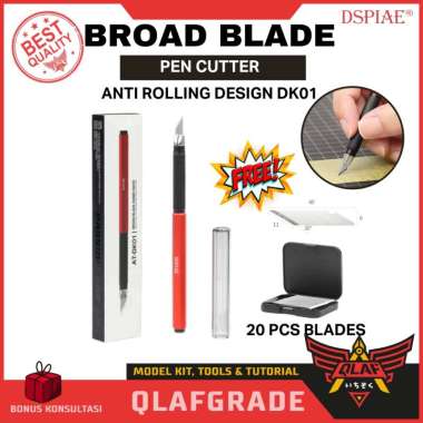 Anti Rolling Pen Cutter SET Broad Blade AT-DK01 Dspiae - Hobby Knife aluminium alloy handle ergonomi