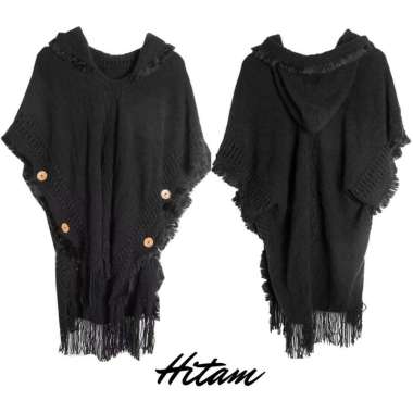 Sweater Rajut Wanita Winter Cape Hoodie Mori Style / Shawl Bohemian Style / Outer Winter Hangat Hita