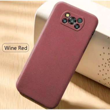 Premium Case Slim Matte Sandstone Case Xiaomi Poco X3 NFC Soft Case Merah