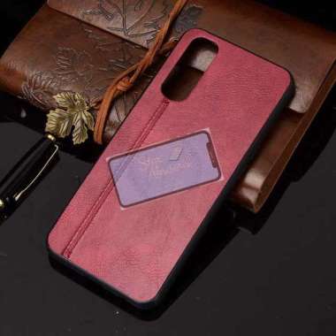 Realme 7 Soft Case Luxury Premium Leather anti-shock Case Realme7 Case Merah