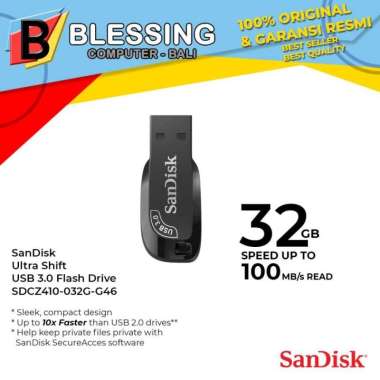 Flashdisk SanDisk 32GB Ultra Shift USB 3.0 100MB/s (SDCZ410-32G-G46)