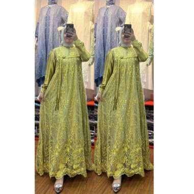 GAMIS GLAMOUR PESTA GAMIS SHIMMER MIX BROKAT FULL PREMIUM GAMIS MEWAH CANTIK MURAH PUTIH HITAM DENIM