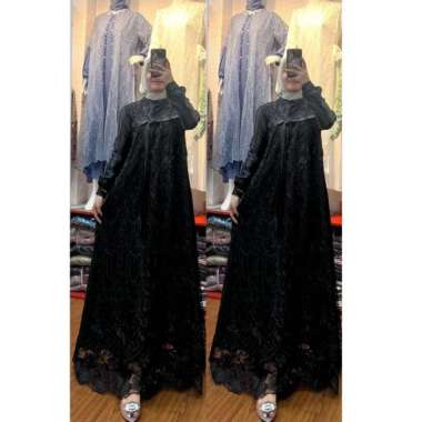 GAMIS GLAMOUR PESTA GAMIS SHIMMER MIX BROKAT FULL PREMIUM GAMIS MEWAH CANTIK MURAH PUTIH HITAM DENIM
