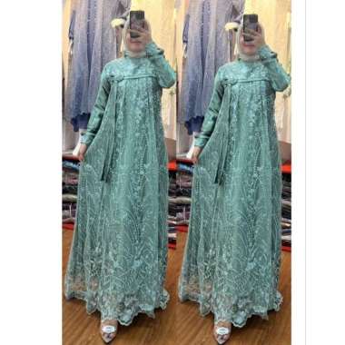 GAMIS GLAMOUR PESTA GAMIS SHIMMER MIX BROKAT FULL PREMIUM GAMIS MEWAH CANTIK MURAH PUTIH HITAM DENIM