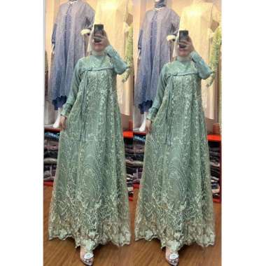 GAMIS GLAMOUR PESTA GAMIS SHIMMER MIX BROKAT FULL PREMIUM GAMIS MEWAH CANTIK MURAH PUTIH HITAM DENIM