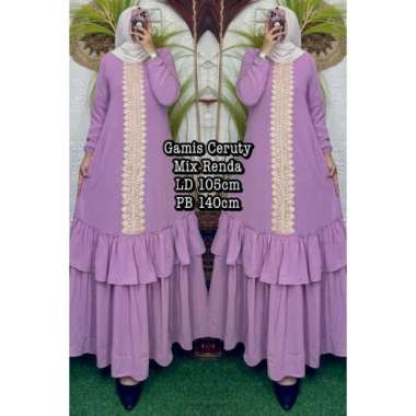GAMIS CERUTY BAHAN CERUTY IMPORT FULL PURING JUMBO & STANDARD Ld120-130cm (Jumbo) B