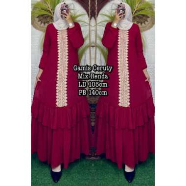 GAMIS CERUTY BAHAN CERUTY IMPORT FULL PURING JUMBO & STANDARD Ld120-130cm (Jumbo) E