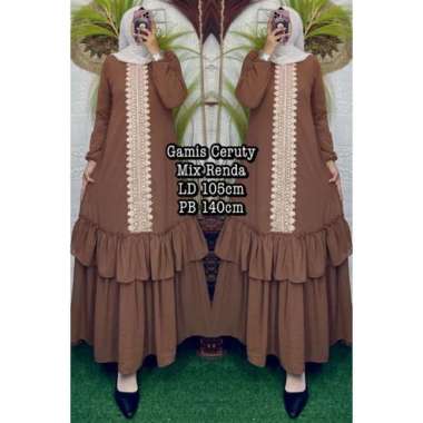 GAMIS CERUTY BAHAN CERUTY IMPORT FULL PURING JUMBO & STANDARD LD105cm (Standard) F