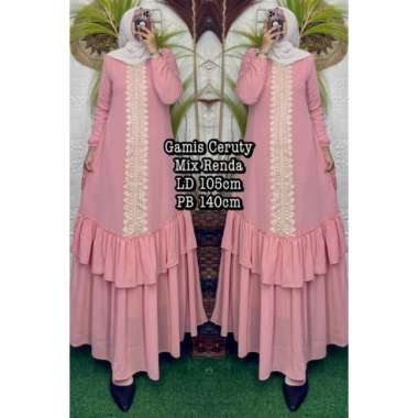 GAMIS CERUTY BAHAN CERUTY IMPORT FULL PURING JUMBO & STANDARD Ld120-130cm (Jumbo) G