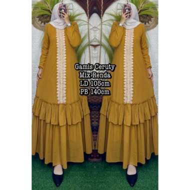 GAMIS CERUTY BAHAN CERUTY IMPORT FULL PURING JUMBO & STANDARD Ld120-130cm (Jumbo) H