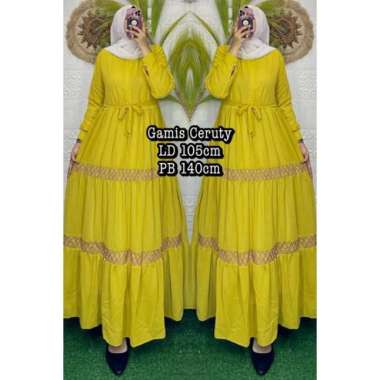 GAMIS CERUTY BAHAN CERUTY IMPORT FULL PURING JUMBO & STANDARD Ld120-130cm (Jumbo) I