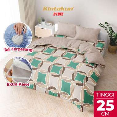 Kintakun DLUXE Bedcover Set Fitted Tinggi 25cm 180x200 King Minimalis Aesthetic -Multivarian Zanaira