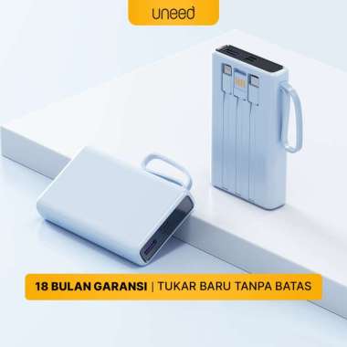 UNEED MultiBox F10 Powerbank Built in Cable QC 10000mAh 22.5W- UPB246 Blue