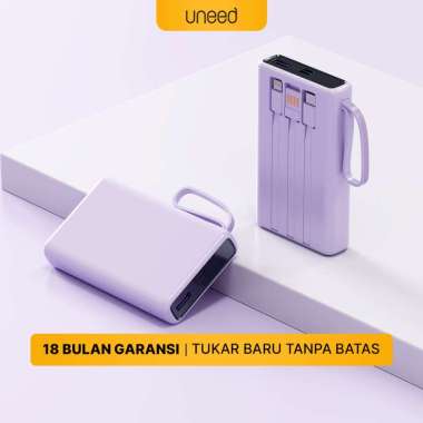 UNEED MultiBox F10 Powerbank Built in Cable QC 10000mAh 22.5W- UPB246 Purple