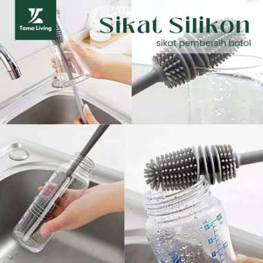 TAMA LIVING Sikat Pembersih Botol Silikon Sikat Silikon Sikat Botol Susu Sikat Dapur Sikat Gelas SIK