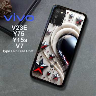 Custom Case TPU 3D Casing Softcase Tempered Glass Cover Belakang Hp Vivo V23E, Y75, Y15s, V7 Vivo Y7