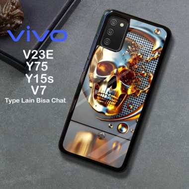 Custom Case TPU 3D Casing Softcase Tempered Glass Cover Belakang Hp Vivo V23E, Y75, Y15s, V7 Vivo Y7