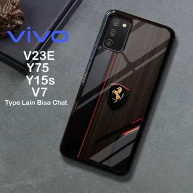 Custom Case TPU 3D Casing Softcase Tempered Glass Cover Belakang Hp Vivo V23E, Y75, Y15s, V7 Vivo Y7
