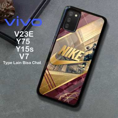 Custom Case TPU 3D Casing Softcase Tempered Glass Cover Belakang Hp Vivo V23E, Y75, Y15s, V7 Vivo Y7