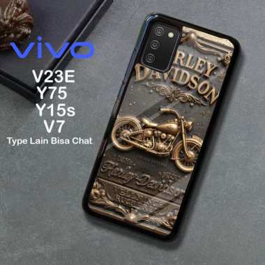 Custom Case TPU 3D Casing Softcase Tempered Glass Cover Belakang Hp Vivo V23E, Y75, Y15s, V7 Vivo Y7