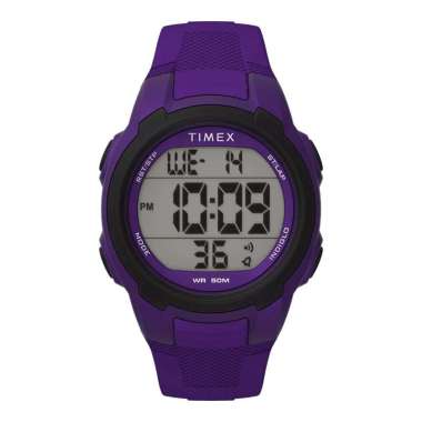 Jam Tangan Pria Timex DGTL TW5M58600 Men Digital Dial Purple Rubber Strap Ungu