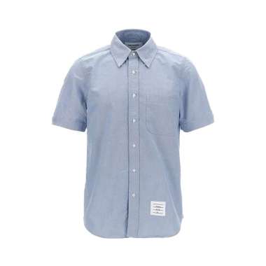 [12.12 Dealcember] Thom Browne RWB Grossgrain Oxford Short Sleeve Shirt Open Blue 3 Blue