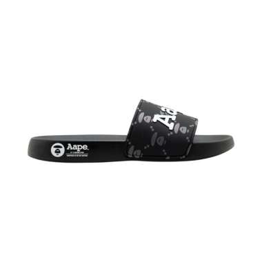 AAPE BY BATHING APE Moonface Logo Slippers Camo Black 9 Black