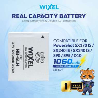 WIXEL Baterai Kamera NB-6LH for Canon PowerShot SX170 IS / SX240 / SX260 HS / SX280 / SX500 / SX510 