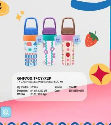T+ CHERRY Botol Minum Anak 500 ML / Tumblr Anak