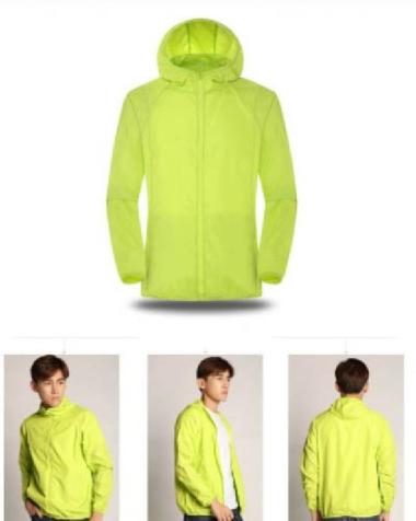 Jaket Running Jogging Olahraga Waterproof Pria Wanita Premium M Hijau stabilo